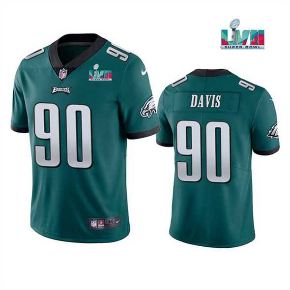Men & Women & Youth Philadelphia Eagles #90 Jordan Davis Green Super Bowl LVII Patch Vapor Untouchable Limited Stitched Jersey->philadelphia eagles->NFL Jersey
